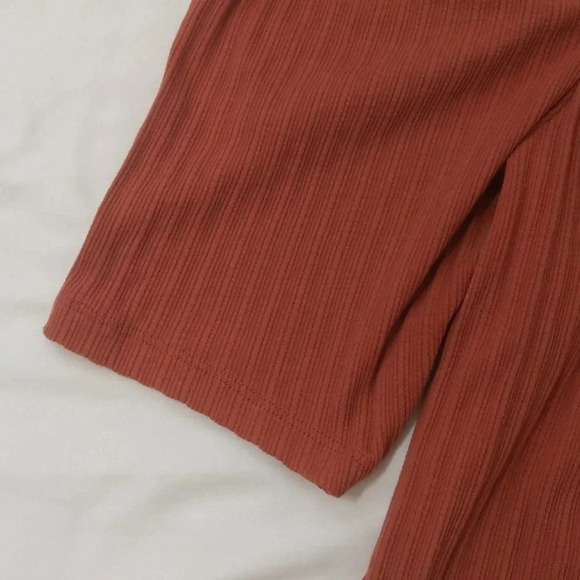 Madewell Knit Pointelle Peasant Top, Color Terracotta Size M - Picture 5 of 12